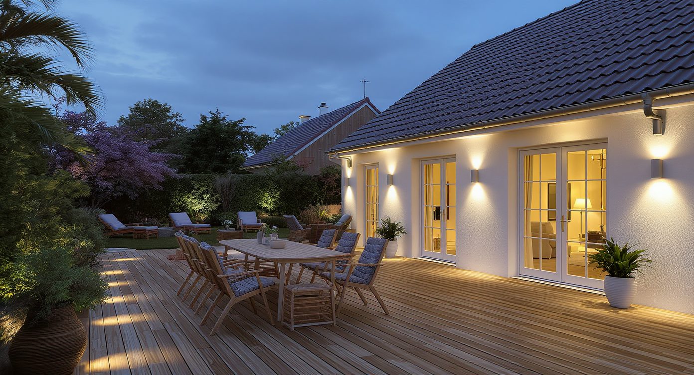 Terrass &otilde;htuse valgustusega